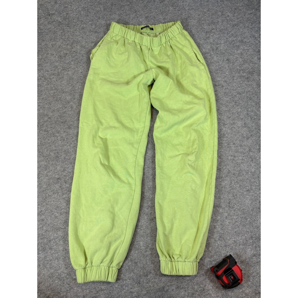 Brandy Melville Rosa Sweatpants Womens Green Elastic Waist Jogger Athleisure
